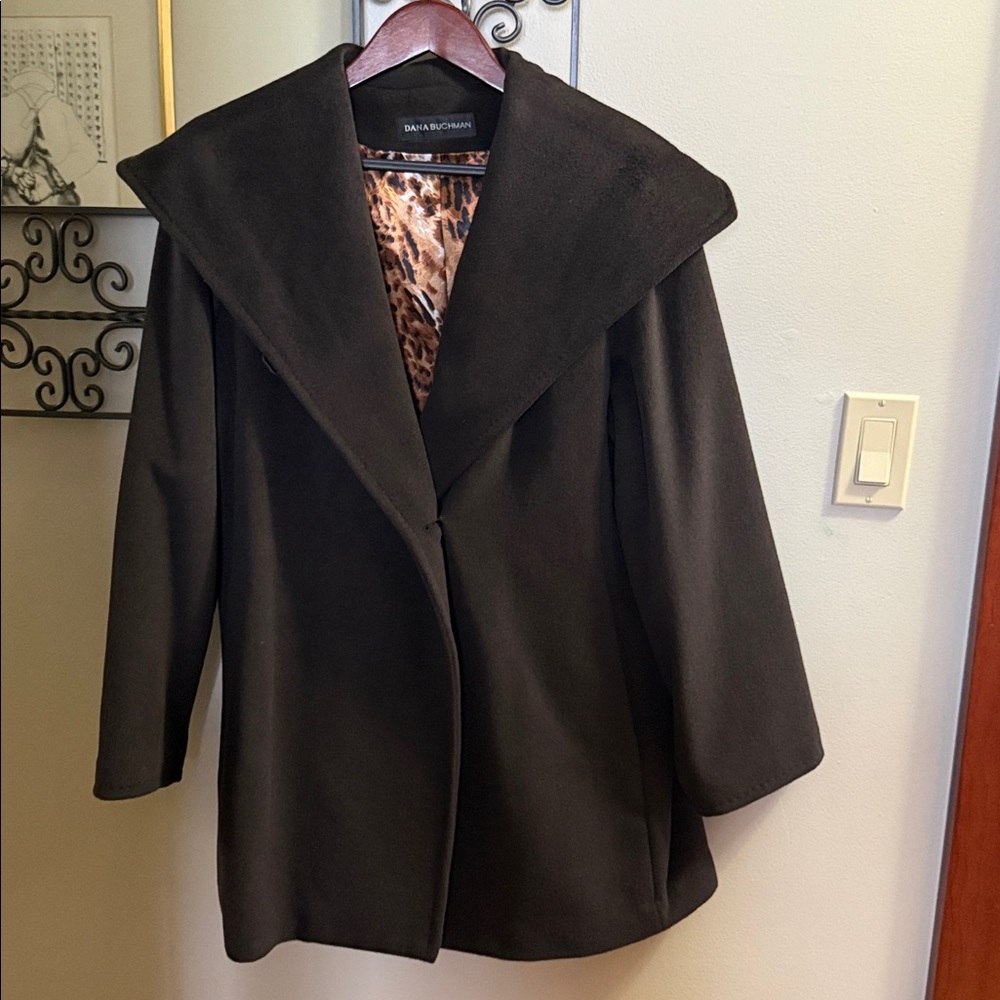 Dana Buchman Women's Elegant Dark Pea Coat